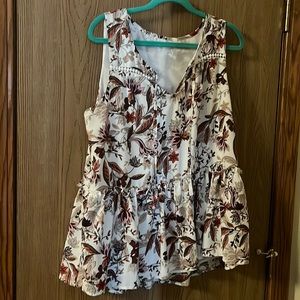 Floral Tank Top Blouse - Large